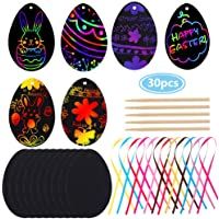 Fabur Papel de Rascar en Huevo de Pascua Adornos de Manualidades de Arcoiris con Stylus de Madera Manualidades…